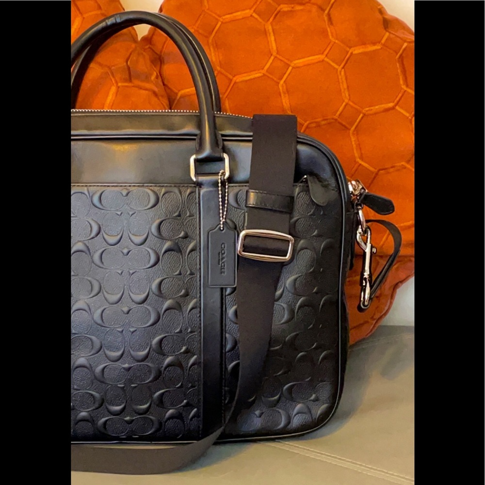 Black Leather Coach Laptop Bag